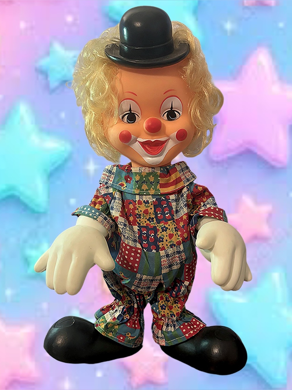 Vintage 1970’s 13” Plastic Clown Doll Hong Kong